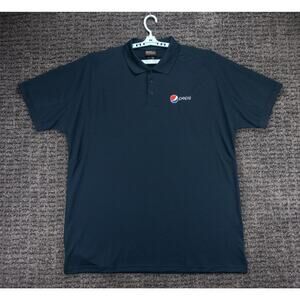 Pepsi Shirt Mens 2XLL Navy Blue Aramark Flex Fit Performance Polo Workwear Logo